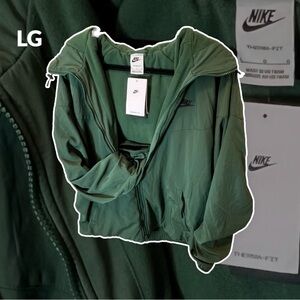 •NWT• Nike windbreaker jacket • Olive Green w/ Black Swoosh • Large